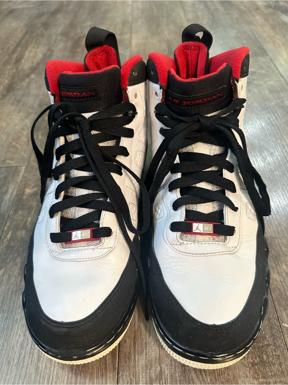 Air Jordan Fusion 9 White Black Red High-Top Basketball Sneakers
